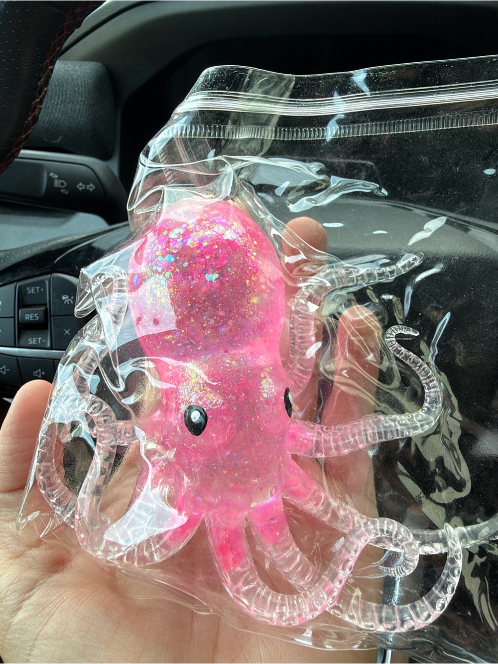 Pink Glitter Octopus Squishy Sensory Fidget Squeeze Toy